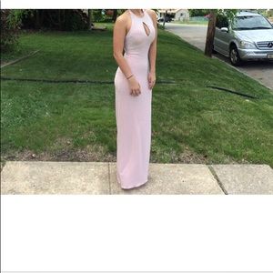 Blush rhinestone long dress